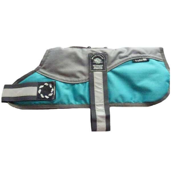 aniMate Reflective Teal Padded Dog Harness Coat 10"