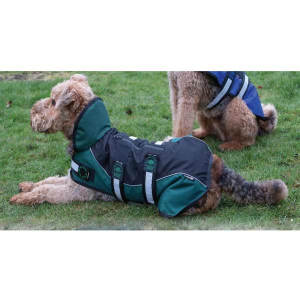 aniMate Reflective Green Dog Harness Coat 8"