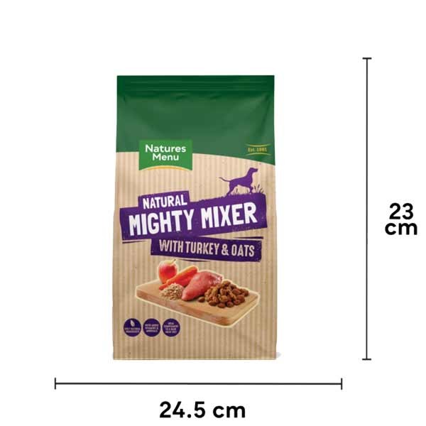 Natures Menu Mighty Mixer Turkey & Oats Adult 2kg Dry Dog Food