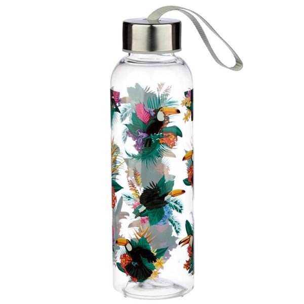 Water Bottle 500ml With Metallic Lid Toucan Party