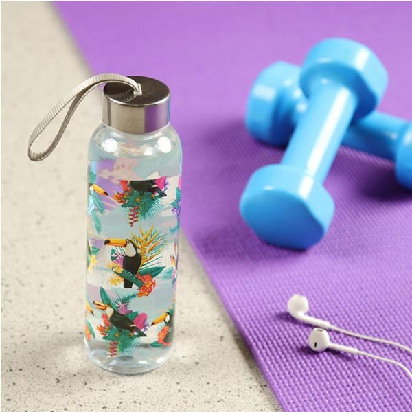 Water Bottle 500ml With Metallic Lid Toucan Party