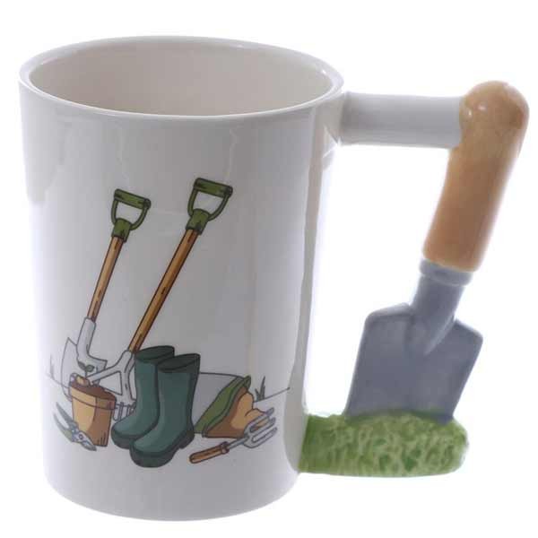 Trowel Shaped Handle Garden Ceramic Mug