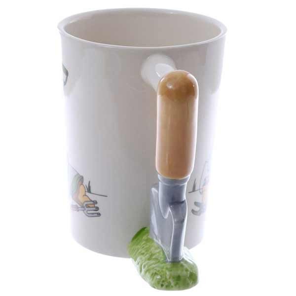 Trowel Shaped Handle Garden Ceramic Mug