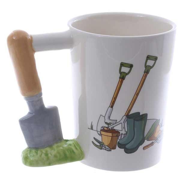 Trowel Shaped Handle Garden Ceramic Mug