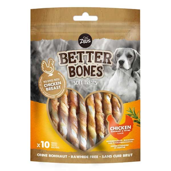 Zeus Better Bones Chicken & Rosemary Wrapped Twists 10 Pack Dog Treat