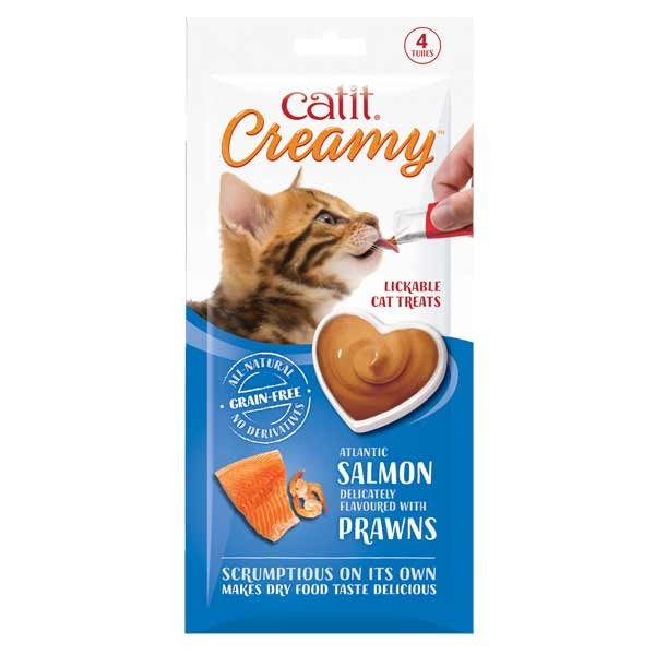 Catit Creamy Salmon with Prawn 4x10g Cat Treat