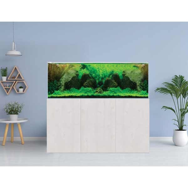 AquaSys 395 Soft Matt White Aquarium & Cabinet