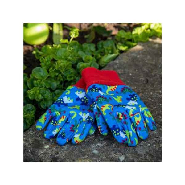 Kent & Stowe Blue Dinosaur Kids Gardening Gloves