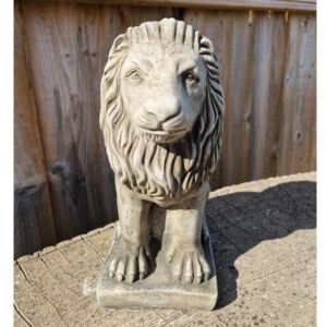 Sitting Lion Stone Garden Ornament (Small) 29cm