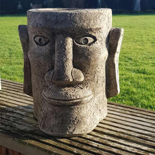 Easter Island Head Stone Planter (Large) 29cm