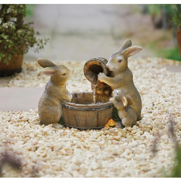 La Hacienda Playful Bunnies Distinctive Water Feature