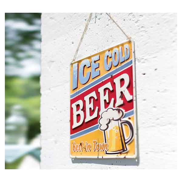 La Hacienda Ice Cold Beer Metal Sign