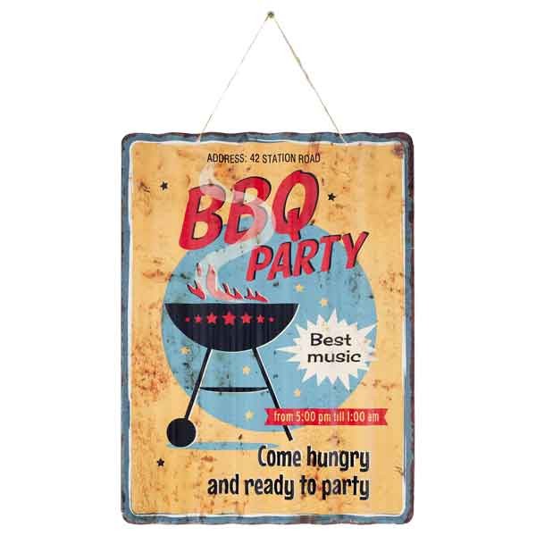 La Hacienda Corrugated BBQ Party Metal Sign