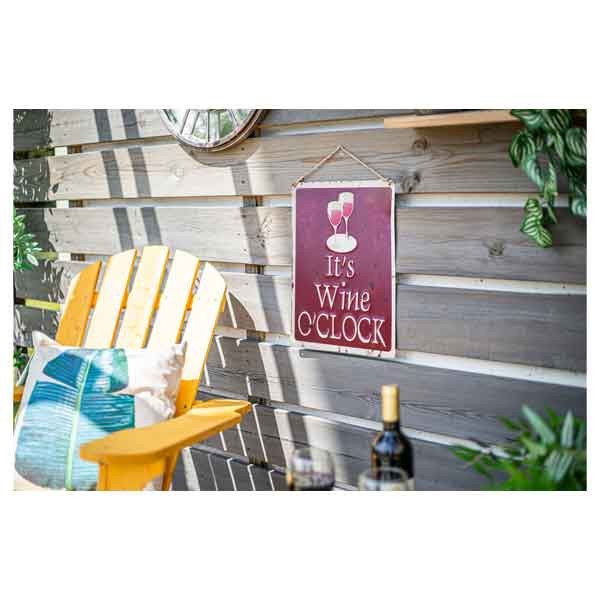 La Hacienda It's Wine O'Clock Metal Sign