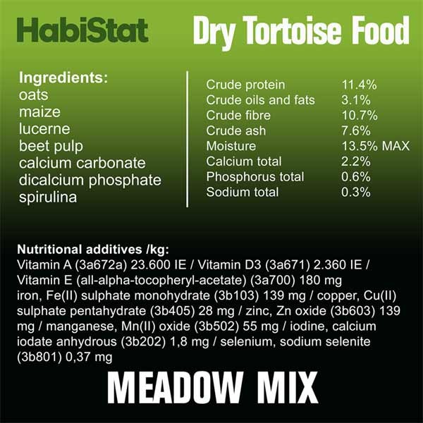 HabiStat Dry Tortoise Food Meadow Mix 400g