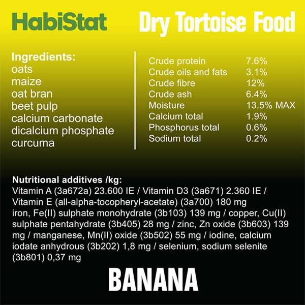 HabiStat Dry Tortoise Food Banana 400g