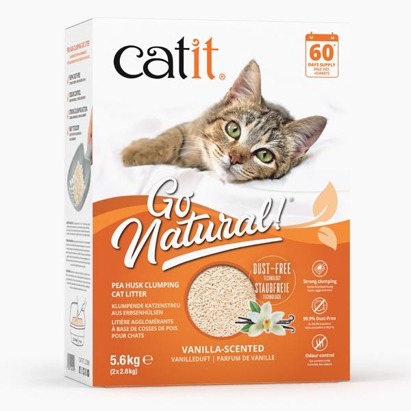 Catit Go Natural! Vanilla Clumping Pea Husk Cat Litter 5.6kg