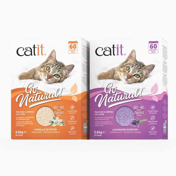 Catit Go Natural! Lavender Clumping Pea Husk Cat Litter 5.6kg