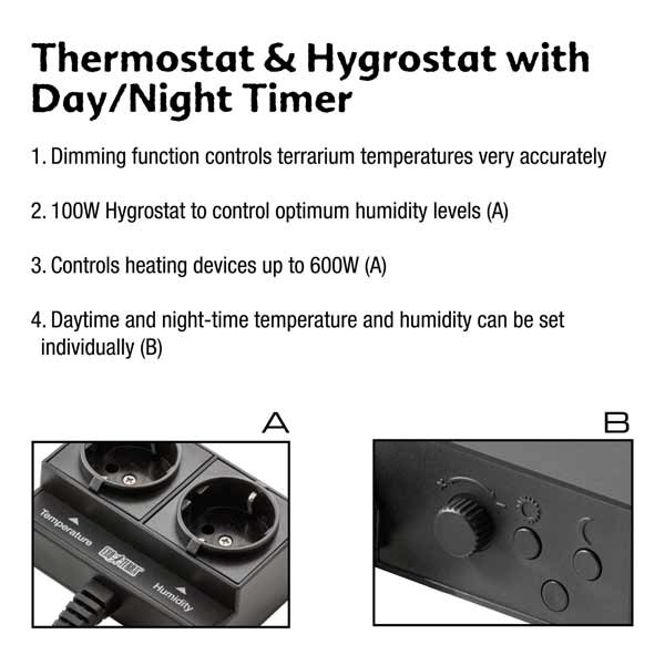 Exo Terra Thermostat 600w & Hygrostat 100w