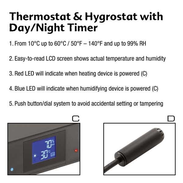 Exo Terra Thermostat 600w & Hygrostat 100w