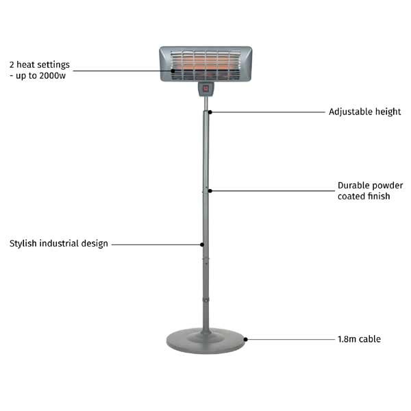 La Hacienda Standing Quartz Heater