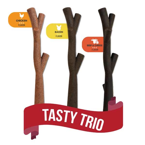 Zeus Nosh Chew Sticks Toy Tasty Trio 3 Pack