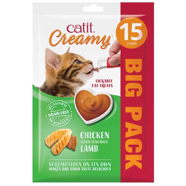 Catit Creamy Chicken with Lamb 15x10g Cat Treat