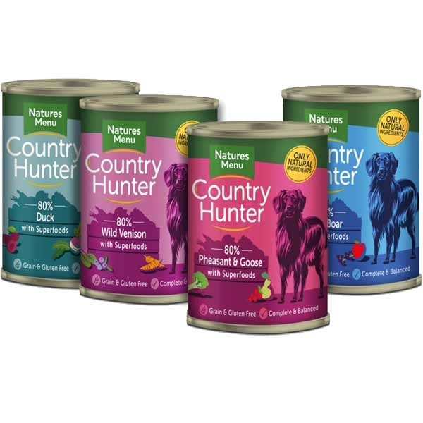 Natures Menu Country Hunter Game Meat Selection Cans Adult 12x400g Wet Dog Food Pouch