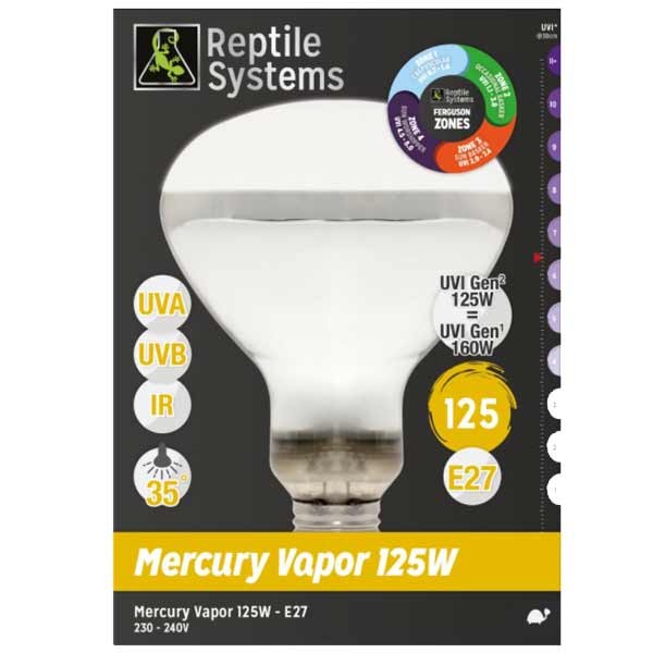 Reptile Systems Mercury Vapor 125w UVB/UVA/IR E27