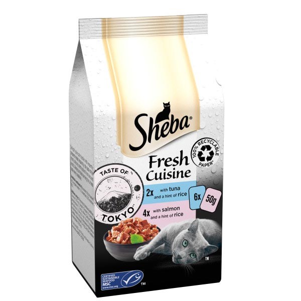 Sheba Fresh Cuisine Taste of Tokyo in Gravy Adult 6x50g Wet Cat Food