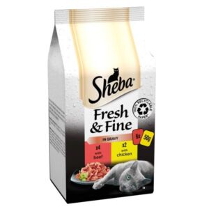 Sheba Fresh & Fine Beef & Chicken in Gravy Adult 6x50g Wet Cat Food