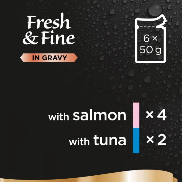 Sheba Fresh & Fine Salmon & Tuna in Gravy Adult 6x50g Wet Cat Food