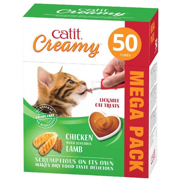 Catit Creamy Chicken with Lamb Mega Pack 50x10g Cat Treat