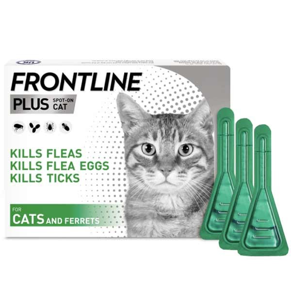 Frontline Plus Flea & Tick Treatment for Cats 3 Pipette