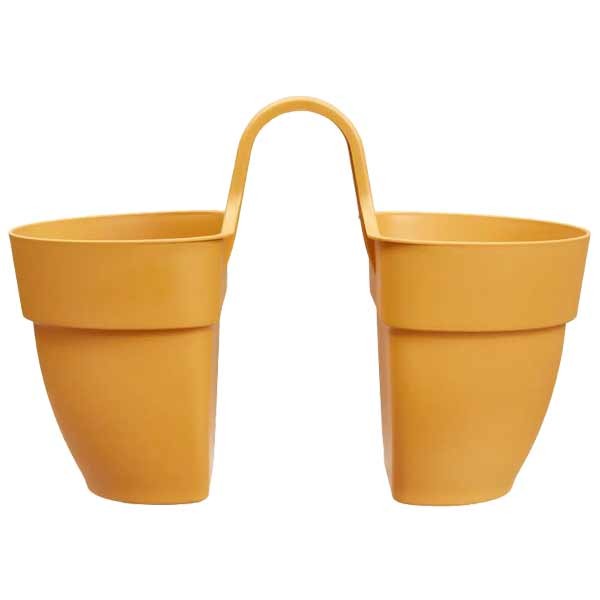 Elho Vibia Campana Honey Yellow Twin Hanger Flower Pot