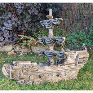 Pirate Ship Stone Garden Ornament 65cm