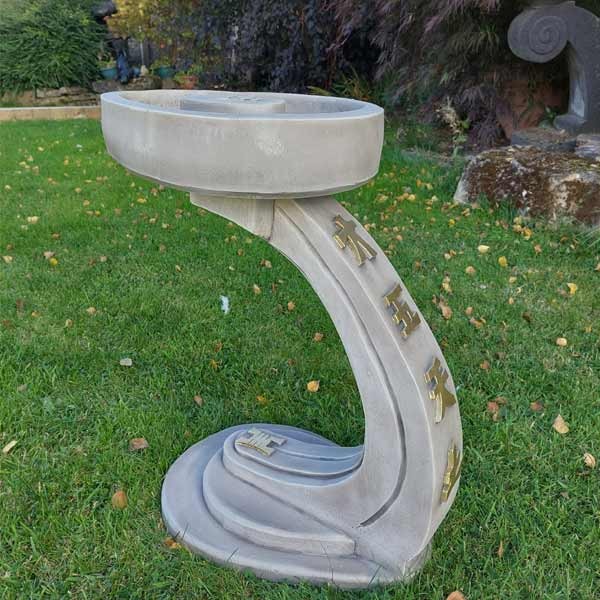 Curved Oriental Stone Bird Bath 55cm