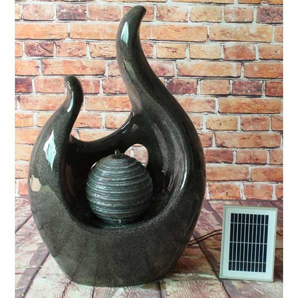 Abstract Swan Solar Power Water Feature