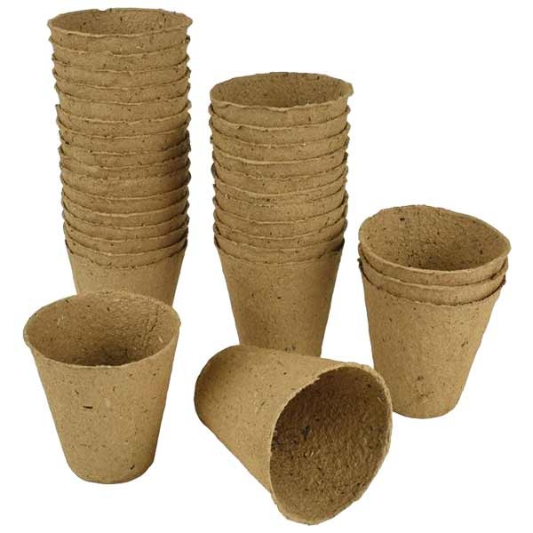 Gro-Sure Fibre Pots Round 6cm 96 Pack