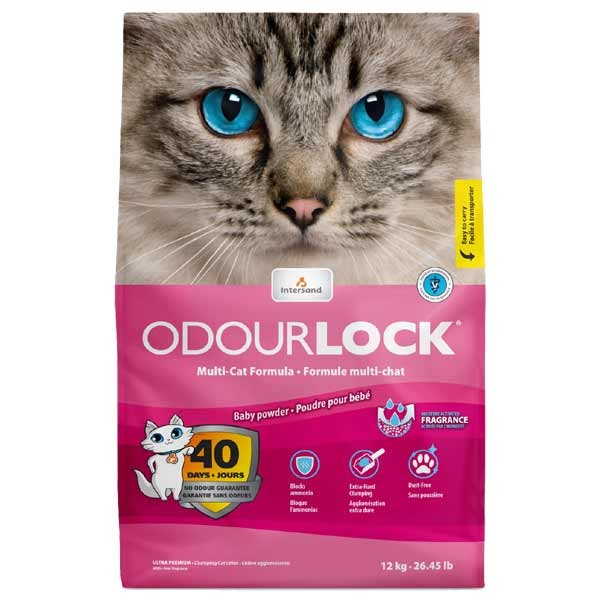 InterSand Odourlock Cat Litter Baby Powder 12kg