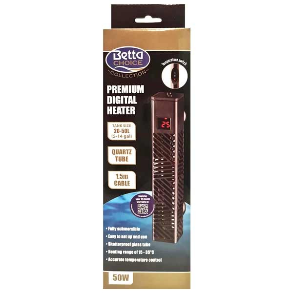 Betta Choice Premium Digital Aquarium Heater 50w