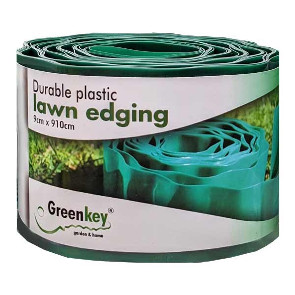 Greenkey Durable Plastic Lawn Edging 9x910cm