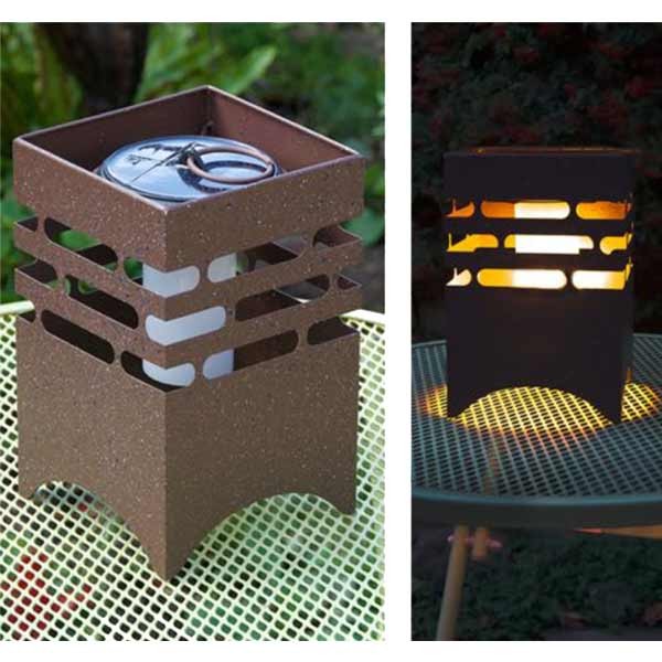 Greenkey Small Table Top Box Shaped Solar Flamelight 16x16x23.5cm