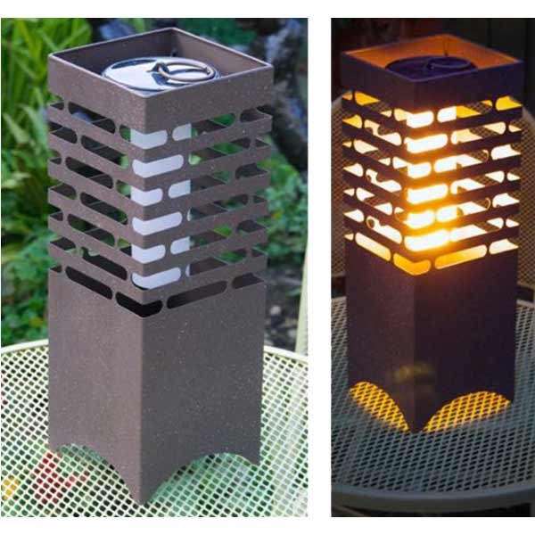 Greenkey Large Table Top Box Shaped Solar Flamelight 16x16x45cm