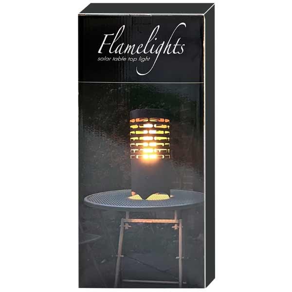 Greenkey Large Table Top Cylinder Shaped Solar Flamelight 18x45cm