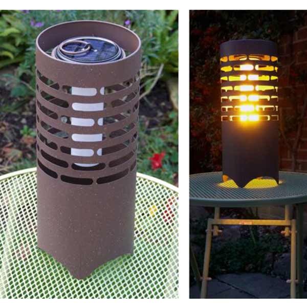 Greenkey Large Table Top Cylinder Shaped Solar Flamelight 18x45cm