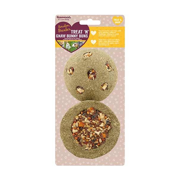 Rosewood Boredom Breaker Treat 'n' Gnaw Bunny Buns 2 pack