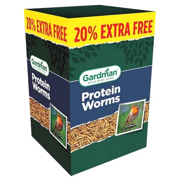 Gardman Wild Bird Care Protein Worms 1kg + 20% Extra Free