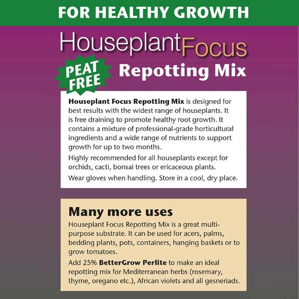 Growth Technology Houseplant Focus Repotting Mix Peat Free 3 Litres