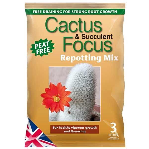 Growth Technology Cactus & Succulent Focus Repotting Mix Peat Free 3 Litres